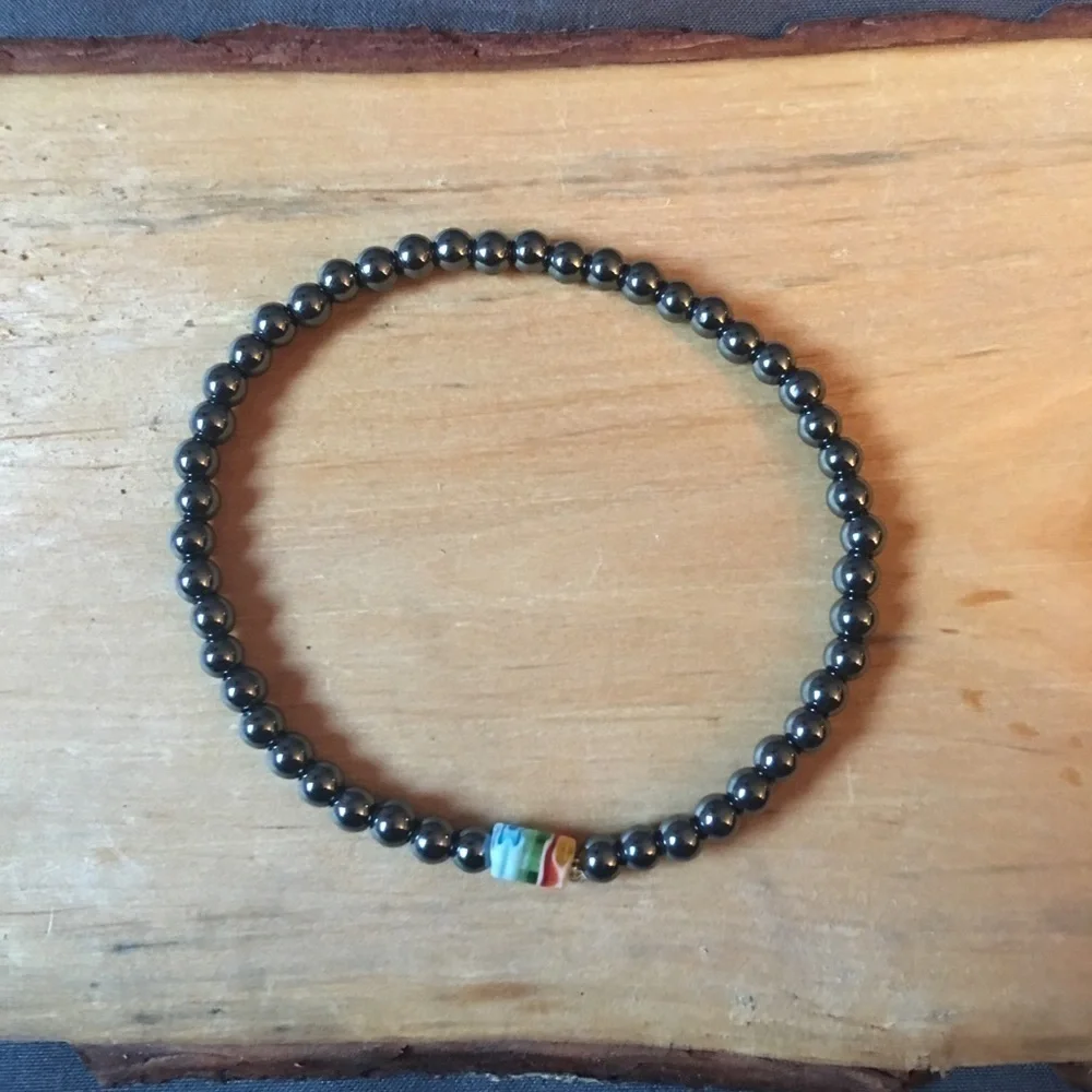 ❇️🖤semiprecious hematite bracelet